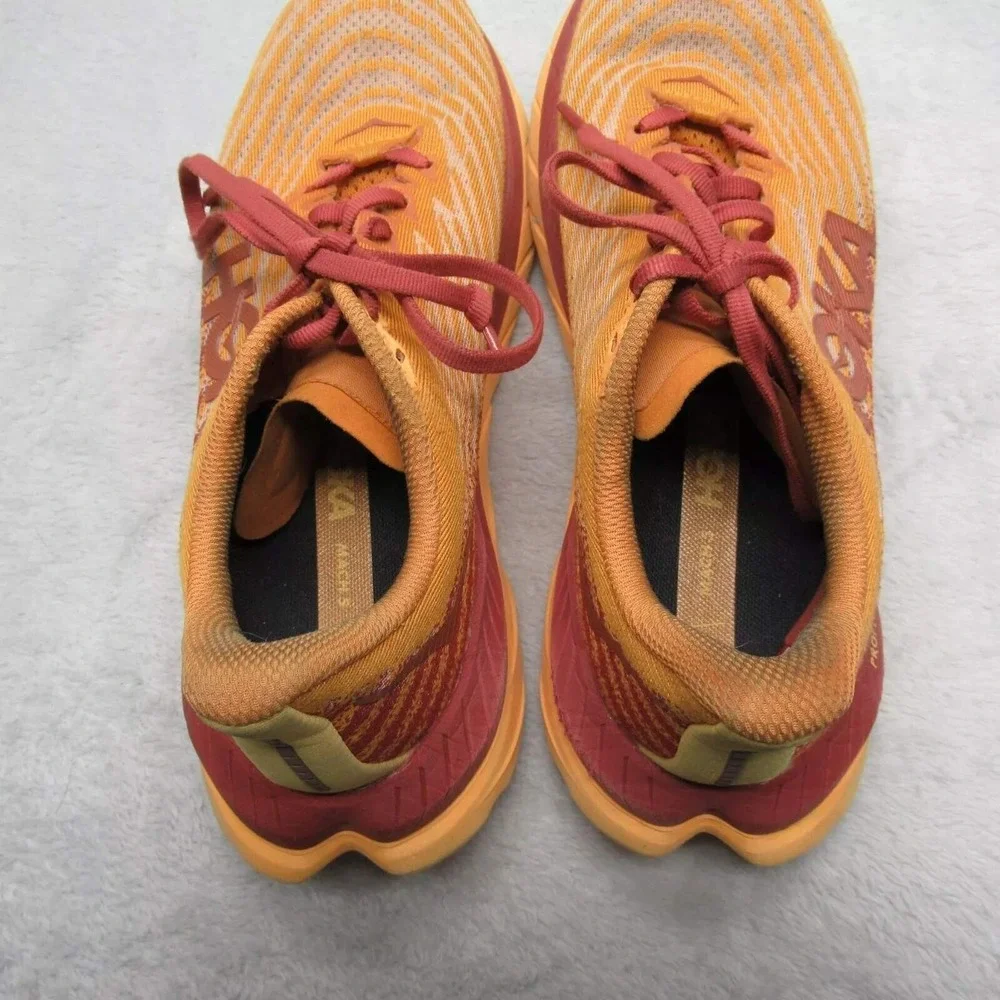 Hoka Mach 5 Shoes Womens 8 B Orange‎ Red Running Sneakers Lightweight Gym Jog